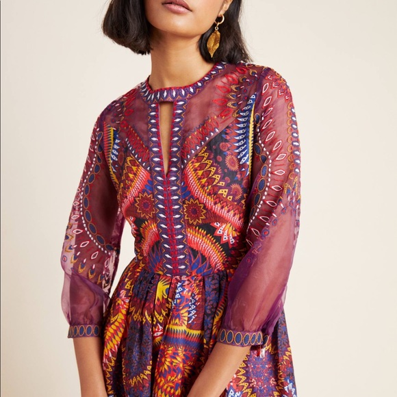 Anthropologie Maren Embroidered Maxi Dress - Picture 3 of 5